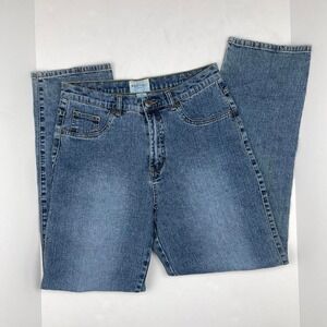 VTG 90s Denim Mom Jeans in Stone Wash Retro High Rise‎ Straight Leg Women's 10